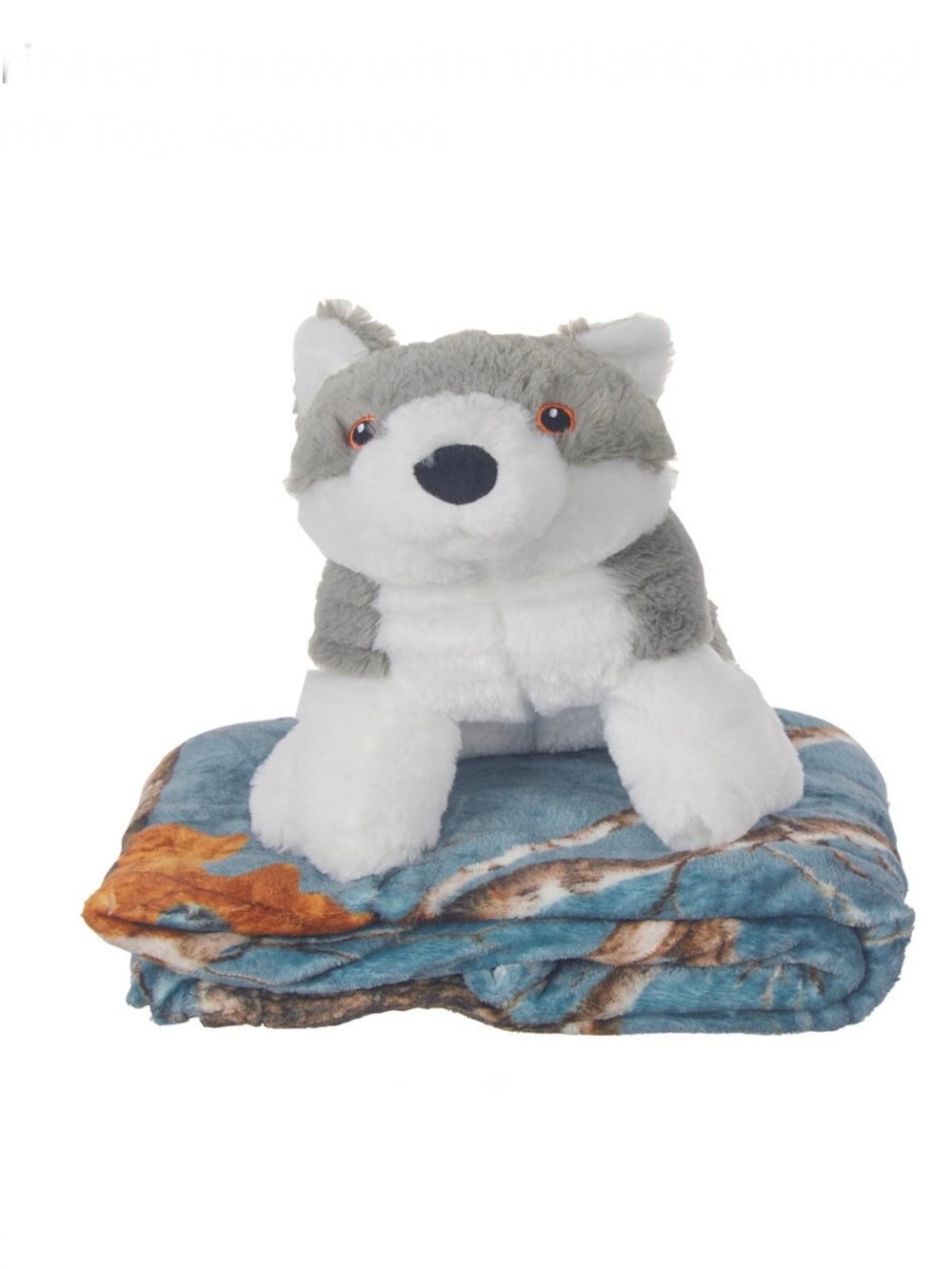 Realtree Edge Plush Toy and Gray/Tan Throw Set